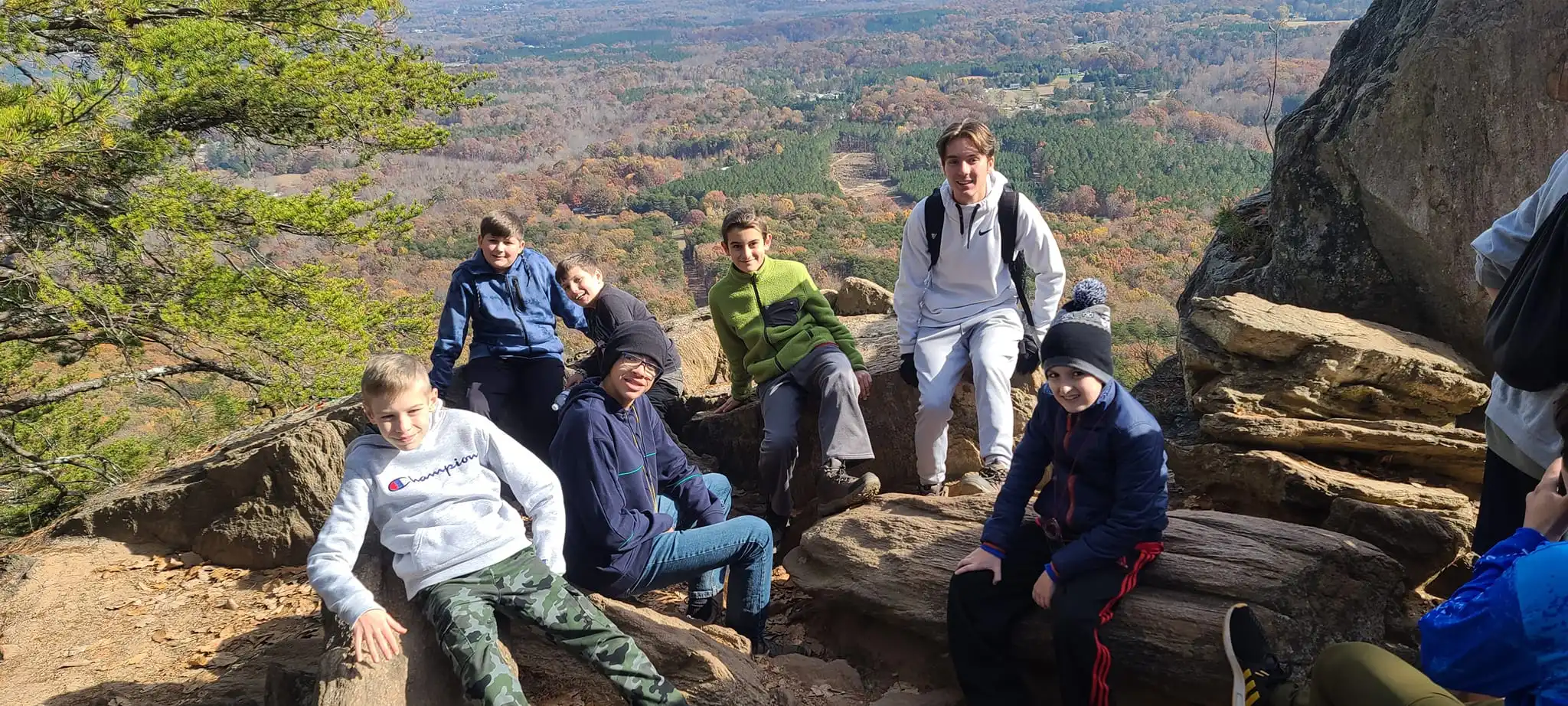 Scouts working on community service project